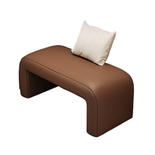 Schuhhocker aus Leder, Eingangsbank, Schuhputz, Sitz, Polsterhocker für Schlafzimmer, Wohnzimmer, Ankleidezimmer, stilvolle Fußstütze und funktional von Generisch