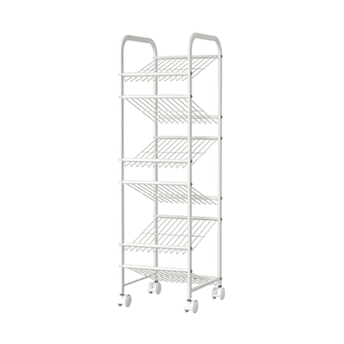 Schuhregal, 6-stöckig, Metall-Organizer mit Rollen, geneigte Regale, ideal für Eingangsbereich, Flur und Schrankaufbewahrung Schuhregal, 6-stöckig, Metall-Organizer mit Rollen, geneigte Regale, ideal für Eingangsbereich, Flur und Schrankaufbewahrung von Generisch