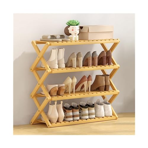 Schuhregal, Schuhregal mit X-förmiger Struktur und Bambus-Material für Schrank und Schuhaufbewahrung. Schuhregal, Schuhregal mit X-förmiger Struktur und Bambus-Material für Schrank und Schuhaufbewahrung. von Generisch