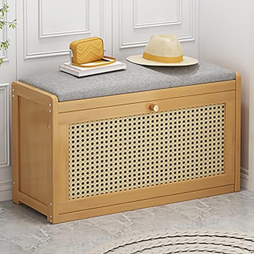 Schuhregal Bank aus Holz mit gepolstertem Sitz, Klapptür-Design für Eingangsbereich, Wohnzimmer, Flur, Schlafzimmer – stilvolle Schuhaufbewahrungslösung Schuhregal Bank aus Holz mit gepolstertem Sitz, Klapptür-Design für Eingangsbereich, Wohnzimmer, Flur, Schlafzimmer – stilvolle Schuhaufbewahrungslösung von Generisch