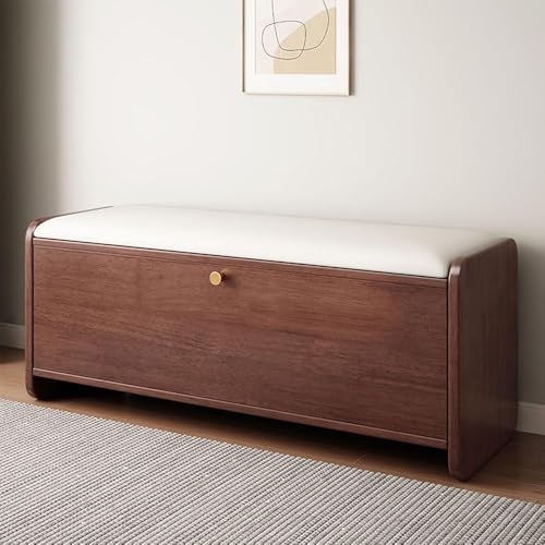 Schuhregal Holzschrank mit Bank und 2 Klappschubladen, moderner Organizer mit gepolsterter Sitzfläche für Eingangsbereich und Flur von Generisch