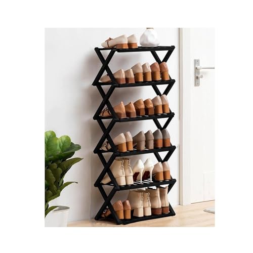 Schuhregal aus Bambus mit 5 Ebenen, platzsparend für den Schrank, für 32–40 Paar, schlankes Design, langlebige und stilvolle Schuhaufbewahrungslösung für Zuhause und Eingangsbereich von Generisch
