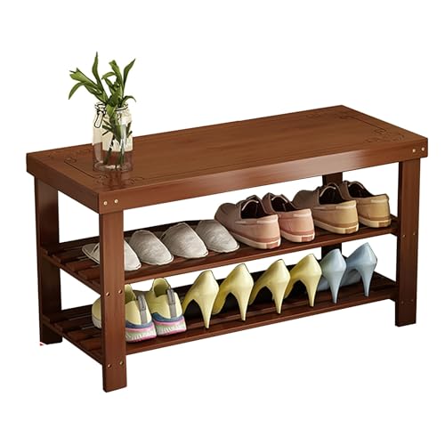 Schuhregal aus Bambus mit Sitzfläche und Ablage, platzsparender Organizer für Eingangsbereich und Wohnzimmer, mehrstöckiges Design mit Hockerfunktionalität Schuhregal aus Bambus mit Sitzfläche und Ablage, platzsparender Organizer für Eingangsbereich und Wohnzimmer, mehrstöckiges Design mit Hockerfunktionalität von Generisch