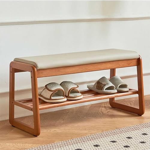 Schuhregal aus Holz, 2-stöckig, mit niedrigem Hocker, für Wohnzimmer und Badezimmer Schuhregal aus Holz, 2-stöckig, mit niedrigem Hocker, für Wohnzimmer und Badezimmer von Generisch