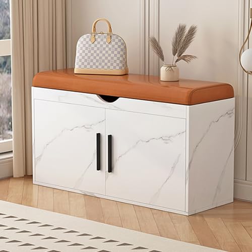 Schuhregal aus Holz mit 3 Etagen und gepolstertem Sitz, stilvoller und funktionaler Schuhschrank für den Hauseingang Schuhregal aus Holz mit 3 Etagen und gepolstertem Sitz, stilvoller und funktionaler Schuhschrank für den Hauseingang von Generisch