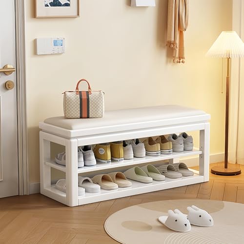 Schuhregal aus Holz mit Eingangsbank, multifunktionaler Aufbewahrungs-Organizer, hohe Widerstandsfähigkeit, Schwammsitz, kompaktes Design für platzsparende Lösung Schuhregal aus Holz mit Eingangsbank, multifunktionaler Aufbewahrungs-Organizer, hohe Widerstandsfähigkeit, Schwammsitz, kompaktes Design für platzsparende Lösung von Generisch