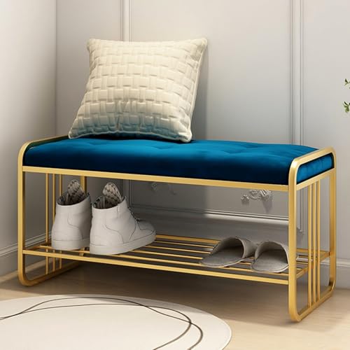 Schuhregal aus Metall, 2 Ebenen, platzsparend, für Schrank, Flur, Schlafzimmer, Wohnzimmer, Blau, 100 cm, perfekt für die Aufbewahrung zu Hause Schuhregal aus Metall, 2 Ebenen, platzsparend, für Schrank, Flur, Schlafzimmer, Wohnzimmer, Blau, 100 cm, perfekt für die Aufbewahrung zu Hause von Generisch