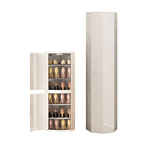 Schuhregal aus Metall, um 306 ° drehbar, für Eingangsbereich, Wohnzimmer, Flur, Schrank, rundes achteckiges Design mit Lazy Susan, 43 cm, Weiß, 210 cm Schuhregal aus Metall, um 306 ° drehbar, für Eingangsbereich, Wohnzimmer, Flur, Schrank, rundes achteckiges Design mit Lazy Susan, 43 cm, Weiß, 210 cm von Generisch