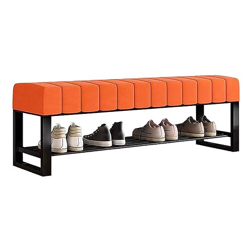 Schuhregal mit 2 Etagen, Metall, mit Aufbewahrungsbank und gepolsterter Boucle-Eingangsbank, robust und stilvoll, für Schlafzimmer, Schrank, Flur, Wohnzimmer, Bettmöbel Schuhregal mit 2 Etagen, Metall, mit Aufbewahrungsbank und gepolsterter Boucle-Eingangsbank, robust und stilvoll, für Schlafzimmer, Schrank, Flur, Wohnzimmer, Bettmöbel von Generisch
