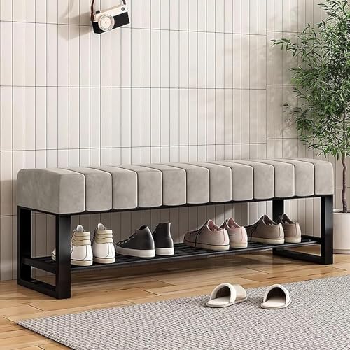 Schuhregal mit 2 Etagen und gepolstertem Sitz, platzsparende Aufbewahrungslösung für Eingangsbereich oder Schlafzimmer Schuhregal mit 2 Etagen und gepolstertem Sitz, platzsparende Aufbewahrungslösung für Eingangsbereich oder Schlafzimmer von Generisch