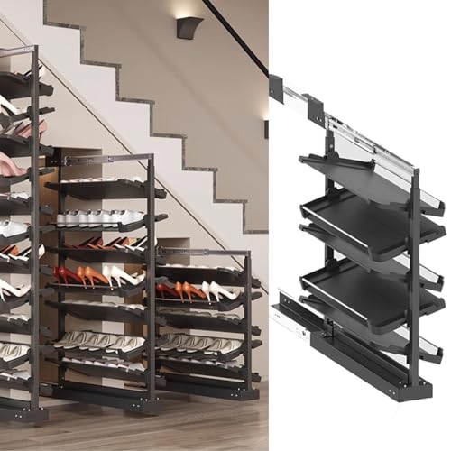 Schuhregal mit 5 Ebenen, verstellbar, ausziehbar, stapelbar, Metall, Organizer für Schrank, Aufbewahrung, platzsparend, vertikales Design für kleine Schlafzimmer, schwarz, 48 cm, perfekt für Schuhe Schuhregal mit 5 Ebenen, verstellbar, ausziehbar, stapelbar, Metall, Organizer für Schrank, Aufbewahrung, platzsparend, vertikales Design für kleine Schlafzimmer, schwarz, 48 cm, perfekt für Schuhe von Generisch