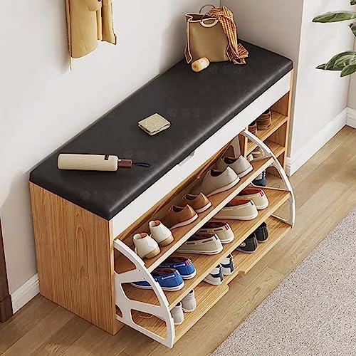 Schuhschrank – Modernes Schuhregal, Bank für Eingangsbereich, Flur und Schlafzimmer, Organizer mit Klapptüren von Generisch