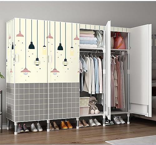 Schuhschrank - Schmaler Flurschrank mit Regalen, tragbarer Kleiderschrank aus Segeltuch, Türgarderobe mit Kleiderstange für Schlafzimmer Schuhschrank - Schmaler Flurschrank mit Regalen, tragbarer Kleiderschrank aus Segeltuch, Türgarderobe mit Kleiderstange für Schlafzimmer von Generisch
