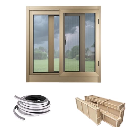 Schuppenfenster, Aluminium Schiebefenster, Bündig Montiertes Fenster Mückengitter Fenster Für Spielhäuser, Schuppen, Garage Und Hühnerställe(Champagne,79x45cm) von Generisch