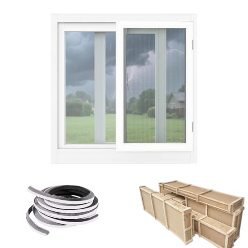 Schuppenfenster, Aluminium Schiebefenster, Bündig Montiertes Fenster Mückengitter Fenster Für Spielhäuser, Schuppen, Garage Und Hühnerställe(Weiß,80x53cm) von Generisch
