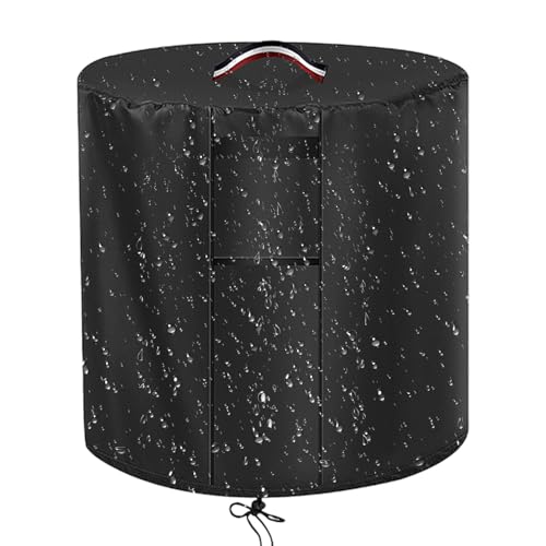 Schutzhülle FürFeuerschale, Wasserdicht, Winddicht, UV-Beständiges, Schwerlast Reißfest 420D Oxford Gewebe Feuerkorb, Feuerstelle Abdeckung (61x69/84x76/91x86cm) - Schwarz von Generisch