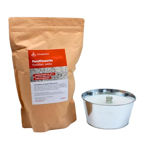 Schwabenfire Spezial Outdoor Kerze in Metall Zink Schale 20cm + 1KG Wachs mit unendlichem Dauerdocht Windlicht Outdoor Balkon Deko Terrassen Deko Geschenke für Frauen wachsfresser für Kerzenreste Schwabenfire Spezial Outdoor Kerze in Metall Zink Schale 20cm + 1KG Wachs mit unendlichem Dauerdocht Windlicht Outdoor Balkon Deko Terrassen Deko Geschenke für Frauen wachsfresser für Kerzenreste von Generisch