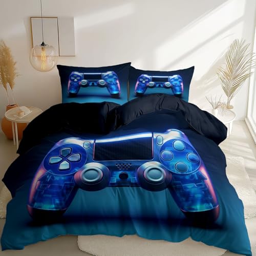 Schwarz Bedruckte Bettwäsche, Technik Spiele Controller Blues Bedruckte Allergiker Bettbezüge aus Microfaser mit Reißverschluss - 135 x 200 cm für Kinder Jungen Teenager Bettbezug-Set Schwarz Bedruckte Bettwäsche, Technik Spiele Controller Blues Bedruckte Allergiker Bettbezüge aus Microfaser mit Reißverschluss - 135 x 200 cm für Kinder Jungen Teenager Bettbezug-Set von Generisch