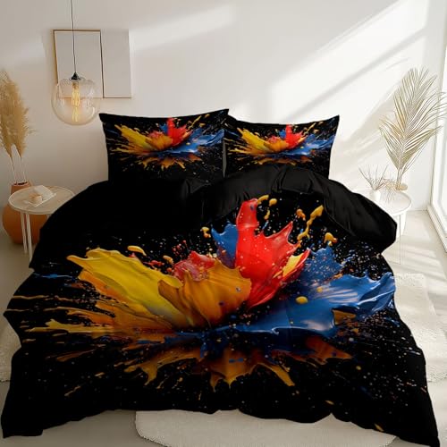 Schwarz Bedruckte Bettwäsche, Tuschemalerei BlüTenbläTter Bedruckte Allergiker Bettbezüge aus Microfaser mit Reißverschluss - 135 x 200 cm für Kinder Jungen Teenager Bettbezug-Set Schwarz Bedruckte Bettwäsche, Tuschemalerei BlüTenbläTter Bedruckte Allergiker Bettbezüge aus Microfaser mit Reißverschluss - 135 x 200 cm für Kinder Jungen Teenager Bettbezug-Set von Generisch