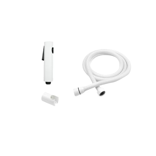 Schwarz Chrom Weiß Grau Bidet Sprayer Toilette Schrank Handbrause Badezimmer Armatur Kaltes Wasser Shattaf Wandhalterung Bidet Dusche(White 3 PCS SS Set) von Generisch