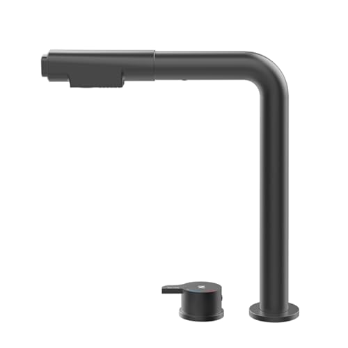 Schwarz Pull-Down Küchenarmatur, Einhebelmischbatterie, Faltbares Design, Fenstermontage, Hoher Bogenauslauf, Moderne Küchenspüle, langlebig und stilvoll Schwarz Pull-Down Küchenarmatur, Einhebelmischbatterie, Faltbares Design, Fenstermontage, Hoher Bogenauslauf, Moderne Küchenspüle, langlebig und stilvoll von Generisch