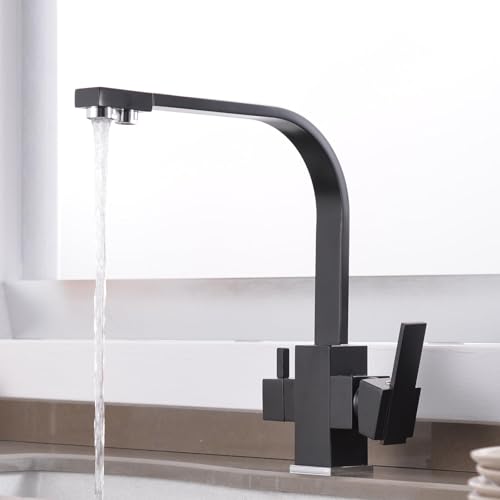 Schwarz Retro 3-Wege Küchenspüle Wasserhahn Multifunktionaler Universal Trinkwasserhahn Kupfer-Finish Ideal für Zuhause und Restaurant von Generisch