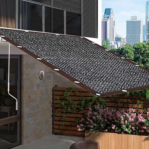 Schwarz Schattiernetz Sonnenschutz Netz Pergola Schattennetz 90% Rechteckig Sonnensegel mit ösen,Sonnenschutznetz Schattentuch Garten Schattierungsnetz 2x1m,2.5x17m,3x10m,4x5m,8x11m(5.5x10m) von Generisch