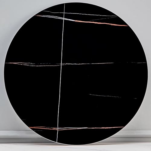 Schwarz-goldener Marmor, 70 cm, leicht zu reinigendes, rundes Tablett für Geburtstagsfeiern und Familienessen, 12 mm dick, perfekte Servierlösung Schwarz-goldener Marmor, 70 cm, leicht zu reinigendes, rundes Tablett für Geburtstagsfeiern und Familienessen, 12 mm dick, perfekte Servierlösung von Generisch