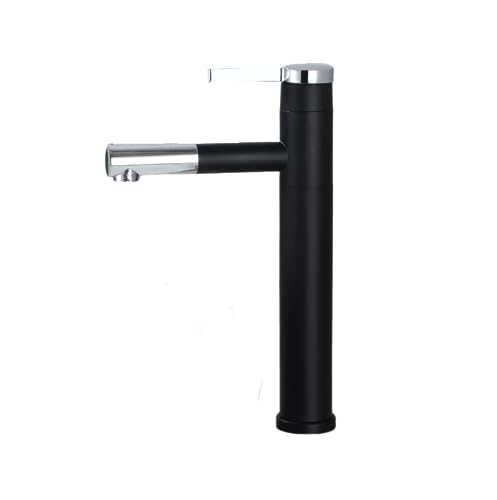 Schwarz & Silber Pull-Down Badezimmer Waschbecken Wasserhahn Modern Hochbogen Mischbatterie Heiß- und Kaltwasser Arbeitsplatteninstallation Stilvoll & Funktional für Haus & Küche von Generisch