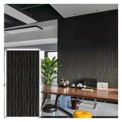 Schwarze 3D-Wandverkleidungspaneele, Bürodekoration In Steinoptik – 3 Cm Dicke Wandpaneele, Frei Zuschneidbar – PU-3D-Wandfliesen Für Küche, Schlafzimmer, Wohnzimmer(10 pieces) von Generisch