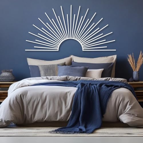 Schwarze Metall Wanddeko Sonnendekor Außen, Metall Wanddeko Schwarz Sonnenaufgang Design, Wand Deko Wohnzimmer Metallbilder für Wanddekoration Wohnzimmer, Schlafzimmer, Flur und Treppe, Natur-Wohnd von Generisch