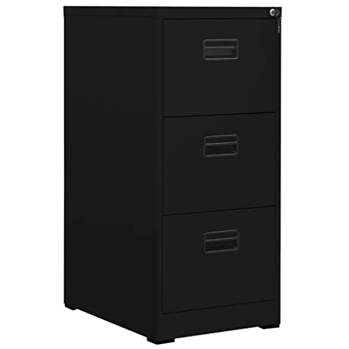 Schwarzer Aktenschrank, 46 x 62 x 102,5 cm, Stahl, ideal für Büros, Schlafzimmer und Abstellräume, langlebiges und stilvolles Design für organisierten Raum. Schwarzer Aktenschrank, 46 x 62 x 102,5 cm, Stahl, ideal für Büros, Schlafzimmer und Abstellräume, langlebiges und stilvolles Design für organisierten Raum. von Generisch