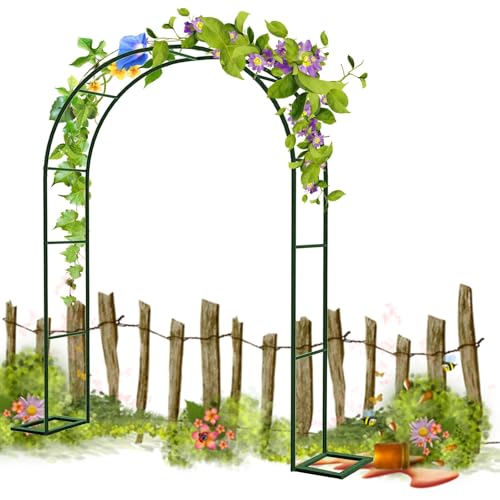 Schwarzer Gartenlaube Pergolabogen für Kletterpflanzen - Eisenspalier für Außen & Innen, Hochzeitsdekorationen, Gartenlaube, Größen 0,8 x 2,0 m bis 2,8 x 2,2 m (Grün) von Generisch