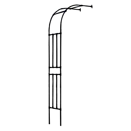 Schwarzer Metall-Gartentorbogen für Kletterpflanzen – halbe Seite wandmontierte Pergola elegante Rosenranken-Stützregal für den Außenbereich Hochzeit Spalier Laube dekorativer Gartenbogen von Generisch