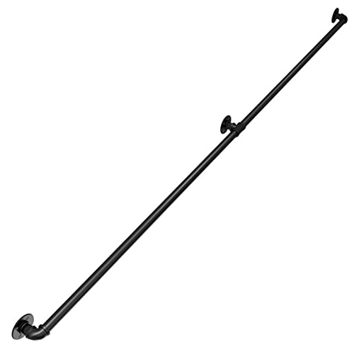 Schwarzer Metall-Handlauf, rutschfest, Treppengeländer für Außentreppen, industrielle Sicherheit, Haltegriff, ADA-konform, Unterstützung für Behinderte, langlebig und sicher Schwarzer Metall-Handlauf, rutschfest, Treppengeländer für Außentreppen, industrielle Sicherheit, Haltegriff, ADA-konform, Unterstützung für Behinderte, langlebig und sicher von Generisch