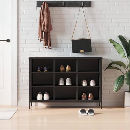 Schwarzer Schuhschrank, 100 x 35 x 70 cm, Holzwerkstoff, stilvolle Flurmöbel, platzsparendes Schuhregal & Regal für den Eingangsbereich, modernes Design Schwarzer Schuhschrank, 100 x 35 x 70 cm, Holzwerkstoff, stilvolle Flurmöbel, platzsparendes Schuhregal & Regal für den Eingangsbereich, modernes Design von Generisch