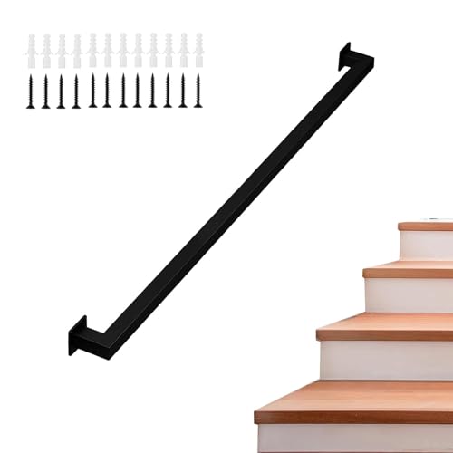 Schwarzer Treppen-Handlauf – Geländerstütze für Innen- und Außenbereich, 230 cm Balustrade, stabiler Treppengriff für Sicherheit zu Hause und Terrasse, modernes Design Schwarzer Treppen-Handlauf – Geländerstütze für Innen- und Außenbereich, 230 cm Balustrade, stabiler Treppengriff für Sicherheit zu Hause und Terrasse, modernes Design von Generisch