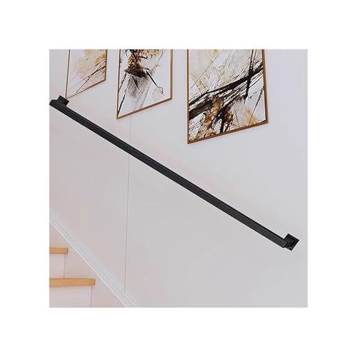 Schwarzes Schmiedeeisen S – 91 cm verzinktes Metallgeländer für Treppen, 200 kg Tragkraft, Wand-Sicherheitsgeländer, langlebiges quadratisches Rohr-Design von Generisch