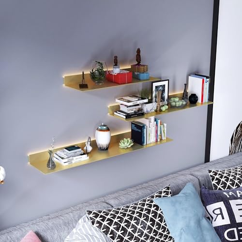 Schwebende Bücherregale mit LED-Licht, moderne Wandhalterung, Aufbewahrungs-Organizer für den privaten und gewerblichen Gebrauch Schwebende Bücherregale mit LED-Licht, moderne Wandhalterung, Aufbewahrungs-Organizer für den privaten und gewerblichen Gebrauch von Generisch