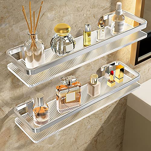 Schwebende Duschablage - Transparente Acryl Wandregale mit Handtuchhalter, Multifunktionale Aufbewahrung für Bad und Küche Schwebende Duschablage - Transparente Acryl Wandregale mit Handtuchhalter, Multifunktionale Aufbewahrung für Bad und Küche von Generisch