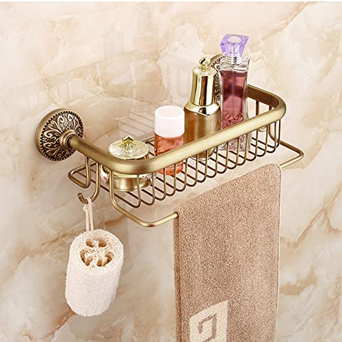 Schwebende Duschregale – Antik-Messing-Duschablage zur Wandmontage, einstöckiges Aufbewahrungsregal für Shampoo, Badgel und Handtücher – ideal für Bad und Küche Gewürzorganisation Schwebende Duschregale – Antik-Messing-Duschablage zur Wandmontage, einstöckiges Aufbewahrungsregal für Shampoo, Badgel und Handtücher – ideal für Bad und Küche Gewürzorganisation von Generisch