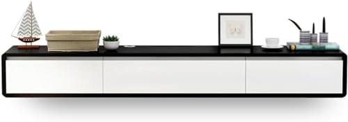Schwebende TV-Einheit mit Schubladen – Wandmontiertes Medienkonsolenregal unter dem TV-Schrank – modernes Design von Generisch