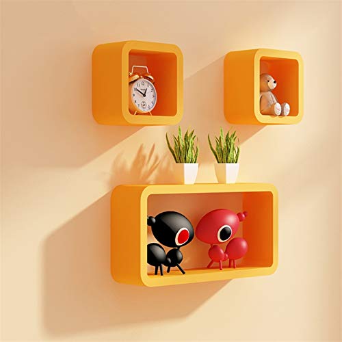 Schwebende Wandregale 3er Set Orange Display Aufbewahrung Bücherregal Regal Schwebende Wandregale 3er Set Orange Display Aufbewahrung Bücherregal Regal von Generisch