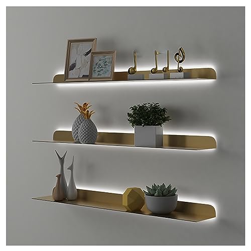 Schwebende Wandregale mit LED-Beleuchtung, robustes Stahl-Display für moderne Dekoration in Häusern, Bars und Einzelhandelsräumen Schwebende Wandregale mit LED-Beleuchtung, robustes Stahl-Display für moderne Dekoration in Häusern, Bars und Einzelhandelsräumen von Generisch