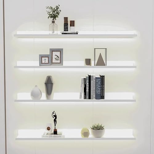 Schwebende Wandregale mit eingebautem LED-Licht, moderne Aufbewahrungslösung für Schlafzimmer, Wohnzimmer, Bücherregal oder Pflanzendisplay Schwebende Wandregale mit eingebautem LED-Licht, moderne Aufbewahrungslösung für Schlafzimmer, Wohnzimmer, Bücherregal oder Pflanzendisplay von Generisch