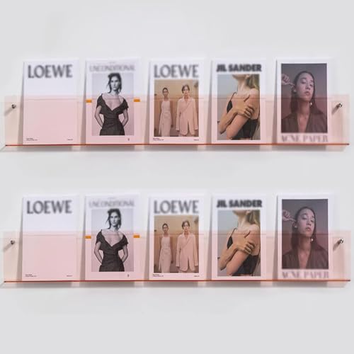 Schwebende Zeitschriftenregale aus Acryl, Wandmontage, Bücherregal für Zuhause, Büro, klares Design, 2 Stück Schwebende Zeitschriftenregale aus Acryl, Wandmontage, Bücherregal für Zuhause, Büro, klares Design, 2 Stück von Generisch