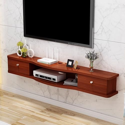 Schwebender Fernsehschrank mit Stauraum for Schlafzimmer, Schwebende Fernsehtisch Unter Dem TV-Regal von Generisch