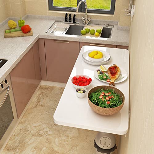 Schwebender Klappschreibtisch zur Wandmontage, für kleine Räume, 60 x 30 cm, ideal für Waschküche, Esszimmer, Küche, Arbeitszimmer oder Bar, Weiß Schwebender Klappschreibtisch zur Wandmontage, für kleine Räume, 60 x 30 cm, ideal für Waschküche, Esszimmer, Küche, Arbeitszimmer oder Bar, Weiß von Generisch