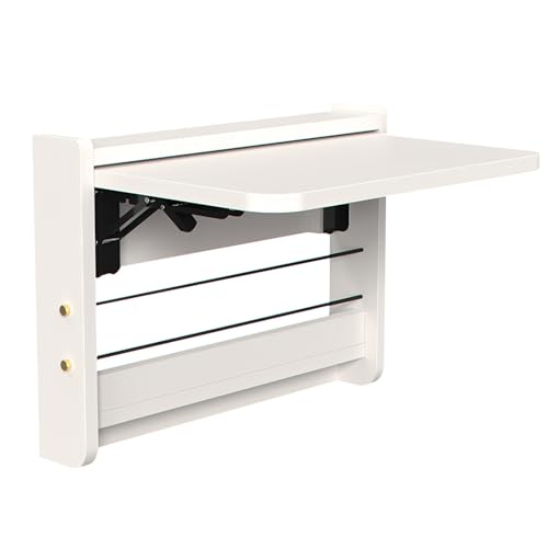 Schwebender Laptop-Schreibtisch, wandmontierter Klapptisch, zusammenklappbarer Arbeitsplatz für kleine Räume, ideal für Arbeitszimmer, Schlafzimmer, Badezimmer oder Waschküche von Generisch