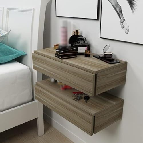 Schwebender Nachttisch 2er Set Wandmontage Nachttisch mit Schubladen Holz Schwebender Beistelltisch für Schlafzimmer und Wohnzimmer Schwebender Nachttisch 2er Set Wandmontage Nachttisch mit Schubladen Holz Schwebender Beistelltisch für Schlafzimmer und Wohnzimmer von Generisch